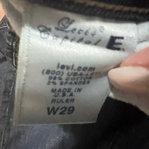 Levi's Capital E Jeans Size 29 Ruler Low Slim Straight Denim Blue Medium Wash - Picture 5 of 8